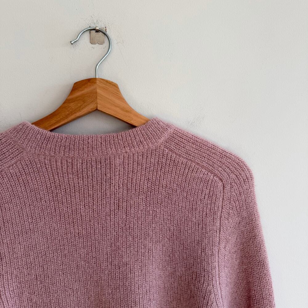 Antik Batik Alpaca Blend Crew Knit Long Sleeve Button Shoulder Sweater Pink S - Picture 8 of 8